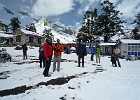 Day 4.  Visit to Tenboche. From 2nd on the left: Kay, Frank H., Frank S., Chris, Tom, Adam and Matt.
