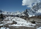 Day 7.  Pheriche to Lobuche. Memorial Hill: Stone monuments for the fallen mountaineers.