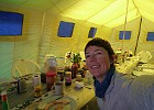 Day 14.  While the team was doing their summit bid I usually had the dining tent to myself.