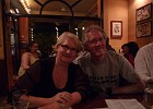 Apr�s EBC.  May 28 - KTM: Alison and Stephen in the 'Fire and Ice' Pizzeria in Thamel.