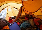 Day 17  Rest Day 1 at EBC.  We spent the day practicing our knots.  Here is a picture of my disorganized tent.