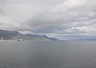 DSC 0006  Sailing out of Ushuaia under a rainbow into the Beagle Channel.